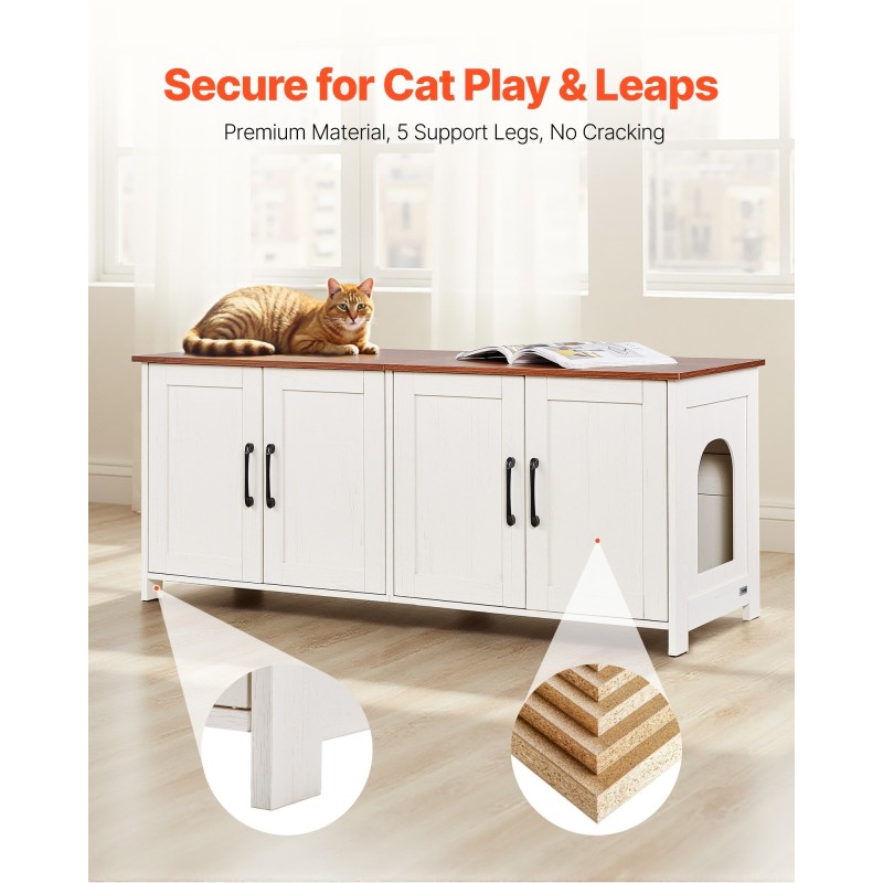 Kissan hiekkalaatikon kaappi P2-luokan lastulevy ja MDF-levy 120 cm tilava neljällä ovella