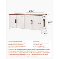 Kissan hiekkalaatikon kaappi P2-luokan lastulevy ja MDF-levy 120 cm tilava neljällä ovella