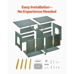 Kissan hiekkalaatikon kaappi P2-luokan lastulevy 120 cm useammalle kissalle neljä rottinkiovea