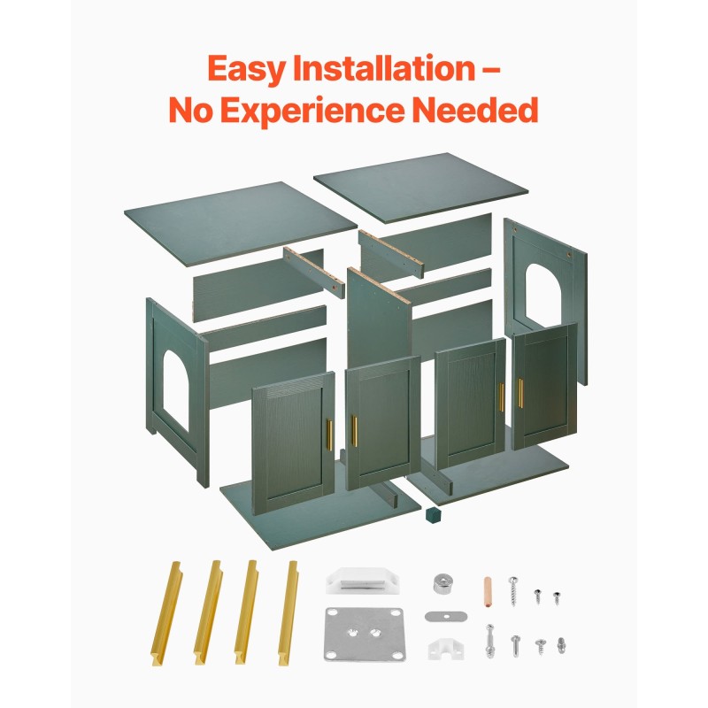 Kissan hiekkalaatikon kaappi P2-luokan lastulevy 120 cm useammalle kissalle neljä rottinkiovea