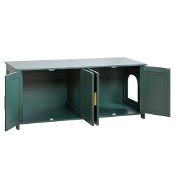 Kissanvessakaappi melamiinipintainen lastulevy ja MDF 120 cm retro vihreä 4 ovea