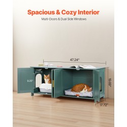 Kissanvessakaappi melamiinipintainen lastulevy ja MDF 120 cm retro vihreä 4 ovea