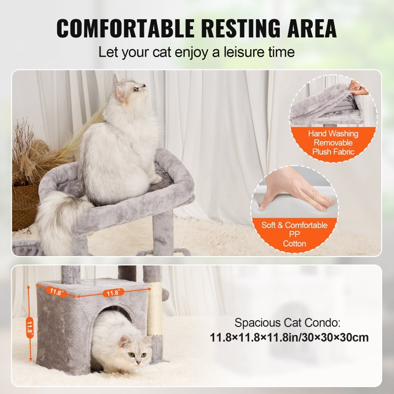 Kissapuu 4 tasoa P2-luokan lastulevy sisal-pylväät 80 cm vaaleanharmaa