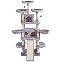 Kissan kiipeilypuu P2-luokan lastulevy 174 cm sisäkäyttöön vaaleanharmaa 10 tasoa