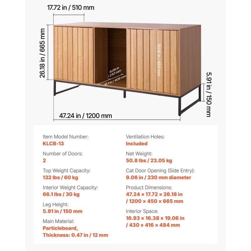 Kissan hiekkalaatikkokaappi 120 cm leveä lastulevy vedenpitävällä pinnalla raapimisalustalla ilmanvaihtoaukoilla