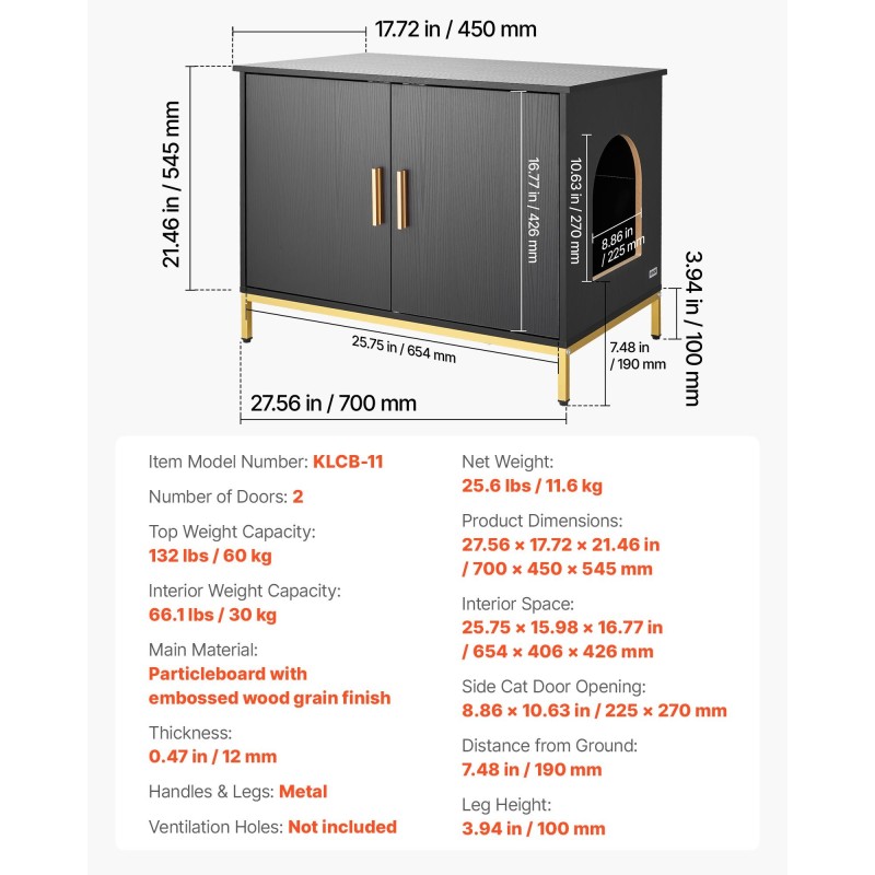 Kissan hiekkalaatikkokaappi lastulevy 700 x 450 x 545 mm metallijaloilla kahvalla sivukulkuaukolla