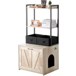 Puinen kissanvessakaappi 12 mm MDF 59,9x50x127 cm 2 hyllyä 2 koria