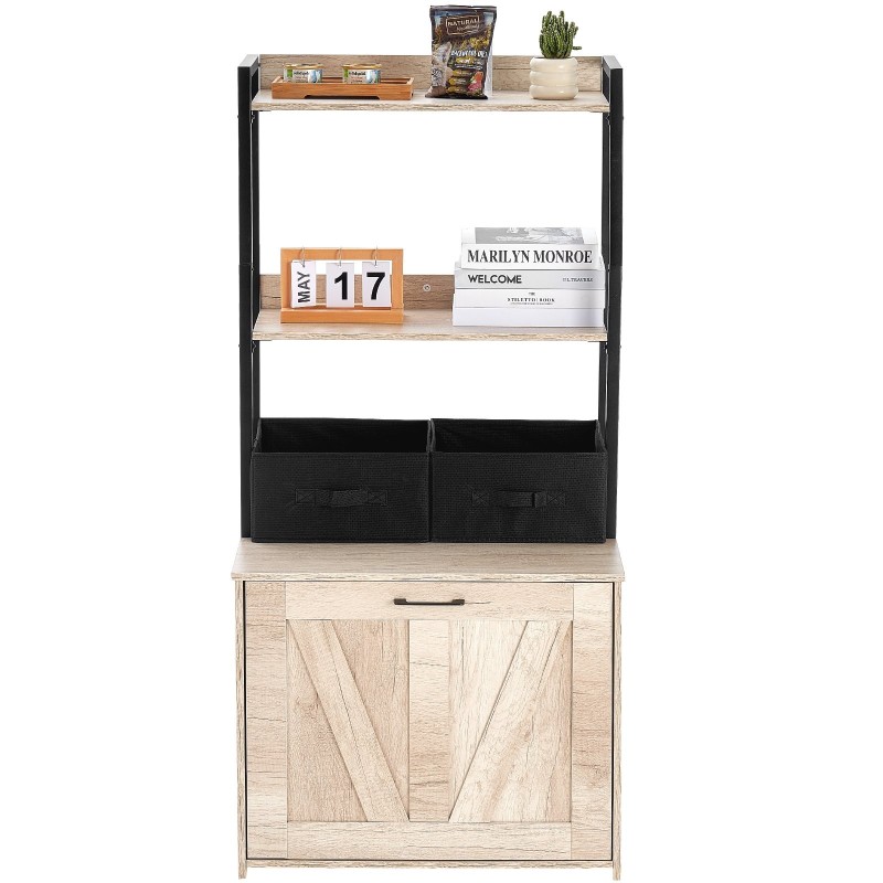 Puinen kissanvessakaappi 12 mm MDF 59,9x50x127 cm 2 hyllyä 2 koria