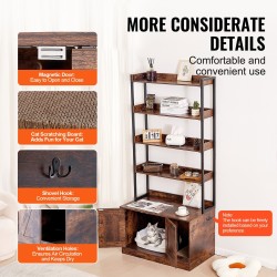 Kissanvessakaappi MDF-levy 4 hyllyä tummanruskea mitat 850 x 490 x 1836 mm