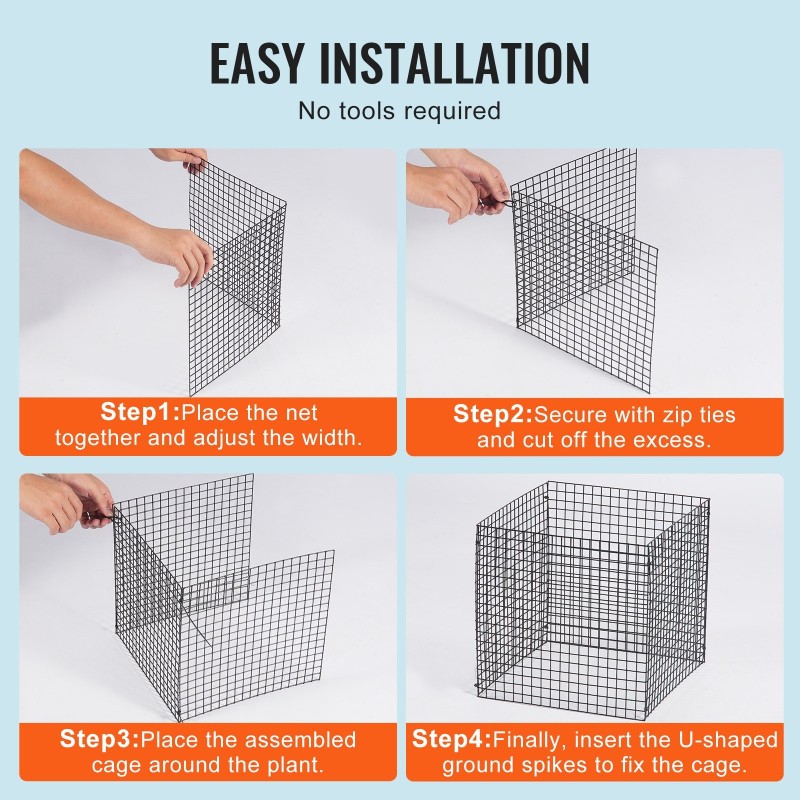 Kasvisuojahäkki muovipinnoitettua hiiliterästä kuutio 305 mm 10 kpl ulkokäyttöön