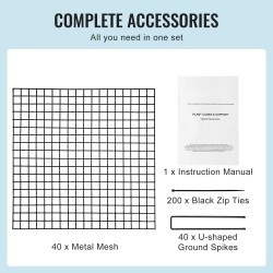 Kasvisuojahäkki muovipinnoitettua hiiliterästä kuutio 305 mm 10 kpl ulkokäyttöön