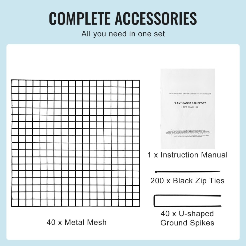 Kasvisuojahäkki muovipinnoitettua hiiliterästä kuutio 305 mm 10 kpl ulkokäyttöön