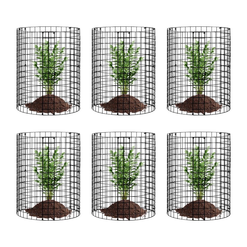 Kasvisuoja muovipinnoitetusta hiiliteräksestä 6 kpl halkaisija 320 mm korkeus 355 mm ulkokasveille