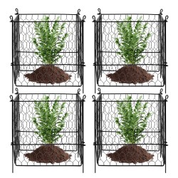 Kasvisuoja muovipinnoitetusta teräsverkosta ulkokasveille 340×340×315 mm 4 kpl