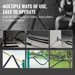 Harjoitusköysi polyesteri 9,1 m halkaisija 38 mm paino 7,2 kg suojasukalla ankkurilla