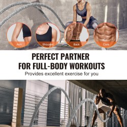 Polyesterinen harjoitusköysi 9,1 metriä 38 millimetriä 7,3 kiloa harmaa suojasukka