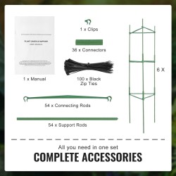 Tomaattikehikot muovipinnoitetusta hiiliteräksestä 123 cm 6 kpl puutarhaan