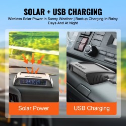 Rengaspaineiden valvontajärjestelmä 7,3–116 PSI 6 anturia reaaliaikainen aurinkolataus säänkestävä