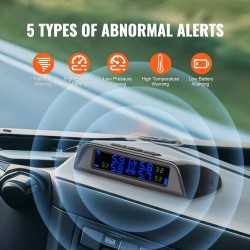 Rengaspaineiden valvontajärjestelmä 7,3–116 PSI 6 anturia reaaliaikainen aurinkolataus säänkestävä