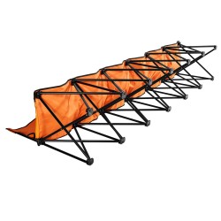 Taitettava 6 paikkainen penkki 600D Oxford kangas selkänojalla sivutaskuilla kantolaukulla oranssi pyöreillä rautaputkilla