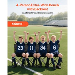 Taitettava nelipaikkainen penkki 600D kankaasta rautaputkirungolla kantolaukulla ulkokäyttöön musta