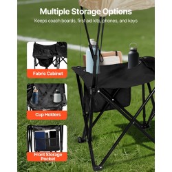 Taittuva 6-paikkainen penkki 600D Oxford-kankaalla rautaputkilla aurinkokatoksella säilytystaskuilla mukitelineillä