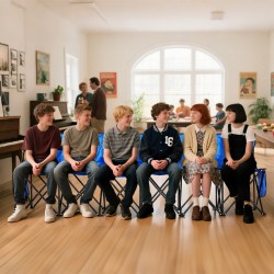 Taitettava 6-paikkainen penkki selkänojalla 600D kangas rautaputkilla sininen kantolaukulla ulkotapahtumiin