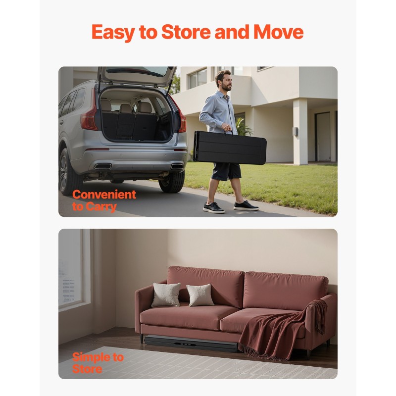 Taittuva muovinen penkki teräsjalat 1825 mm 1 kpl musta sisä ja ulkokäyttöön