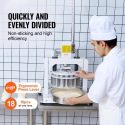Pöytämallinen taikinanjakaja 18 taikinapalaa 60–280 g rauta ja 304 ruostumaton teräs leipomoille