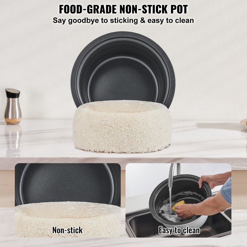 Kaupallinen riisinkeitin 8 l kapasiteetti ravintoloihin 3,6 l riisi tarttumaton sisäkattila