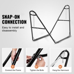 Teräsriippumattojalusta 2,4–4,1 m riippumatoille 1–2 hengelle 550 paunaa