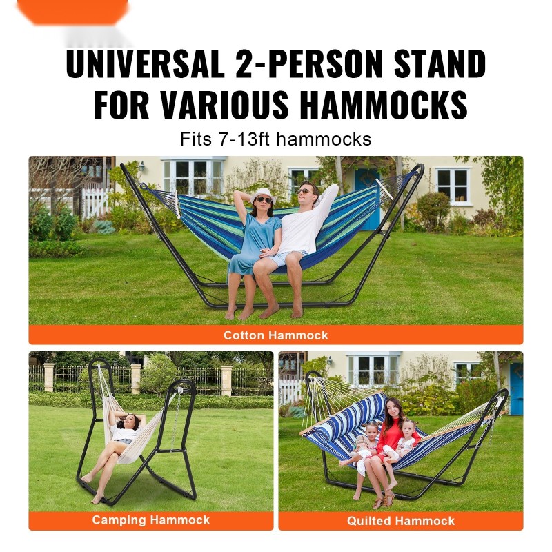 Riippumatonteline teräsputkinen 1–2 hengelle 2,1–3,9 m kantavuus 450 paunaa