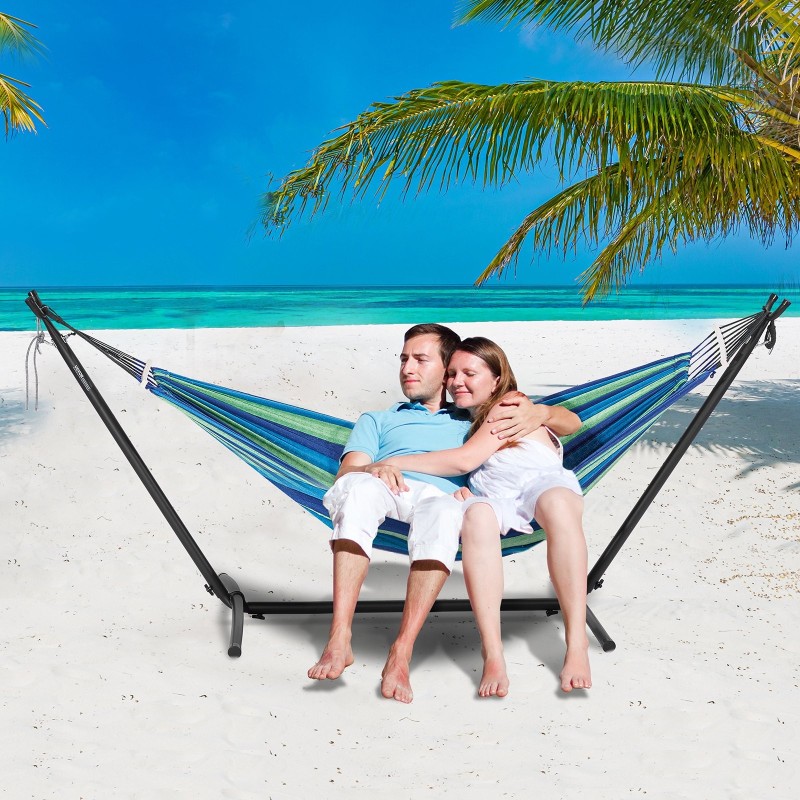 Riippumattoteline teräsrunko 450 paunaa kantavuus 6-portainen säätö sopii 2,9–3,85 m