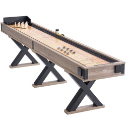 Shuffleboard-pöytä 11,5 jalkaa MDF-runko poly-pinnoitettu pelipinta shuffleboard ja keilapeli mukana kahdeksan kiekkoa