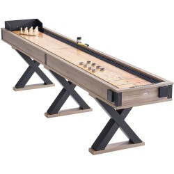 Shuffleboard-pöytä 11,5 jalkaa MDF-runko poly-pinnoitettu pelipinta shuffleboard ja keilapeli mukana kahdeksan kiekkoa