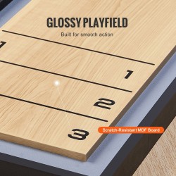 MDF-pelilauta 1140x315 mm kaksipuolinen pöytäpeli shuffleboard ja curling 8 kiekkoa