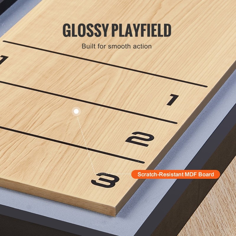 MDF-pelilauta 1140x315 mm kaksipuolinen pöytäpeli shuffleboard ja curling 8 kiekkoa