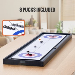 MDF-pelilauta 1140x315 mm kaksipuolinen pöytäpeli shuffleboard ja curling 8 kiekkoa