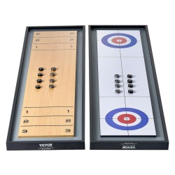 MDF-pelilauta 1140x315 mm kaksipuolinen pöytäpeli shuffleboard ja curling 8 kiekkoa