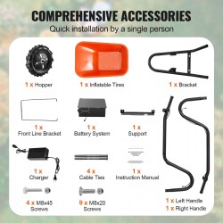 Sähkökäyttöinen puutarhakärry rautainen runko 500 W 150 kg 16 tuuman renkaat