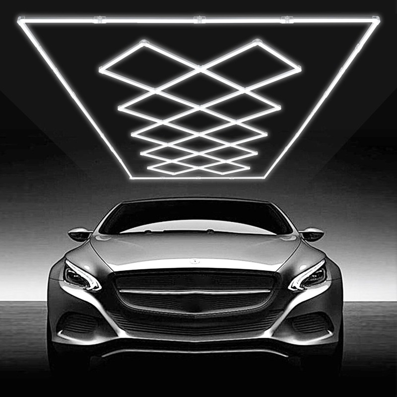 LED-kattovalojärjestelmä neliömalli 14 ruudukkoa 88000 lumen 6500 kelvin autotallivalaistus
