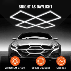 LED-kattovalo 22000 lumenia 6500 kelvin modulaarinen 5-ruutujärjestelmä autotalliin varastoon