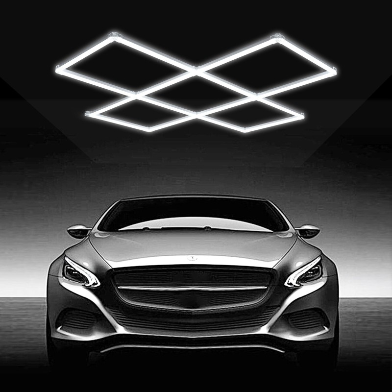 LED-kattovalo 22000 lumenia 6500 kelvin modulaarinen 5-ruutujärjestelmä autotalliin varastoon