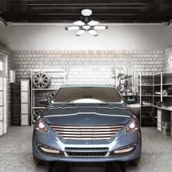 LED-autotallivalo 2 kpl 15000 lumenia 6500 kelvin 6 säädettävää paneelia E26/E27-kannalle