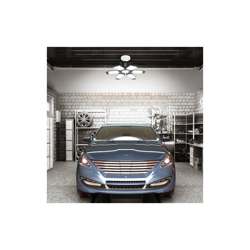 LED-autotallivalo 2 kpl 15000 lumenia 6500 kelvin 6 säädettävää paneelia E26/E27-kannalle