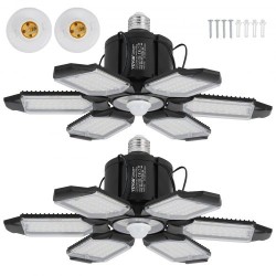LED-autotallivalo 2 kpl 15000 lumenia 6500 kelvin 6 säädettävää paneelia E26/E27-kannalle