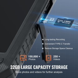 Endoskooppikamera kolme linssiä viidentoista metrin puolijäykkä kaapeli viiden tuuman näyttö