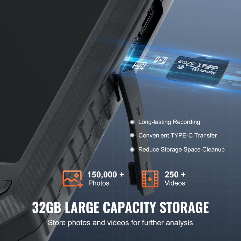 Tarkastuskamera kolmilinssinen viiden tuuman näyttö viiden metrin kaapeli vesitiivis kahdeksan millimetrin linssi