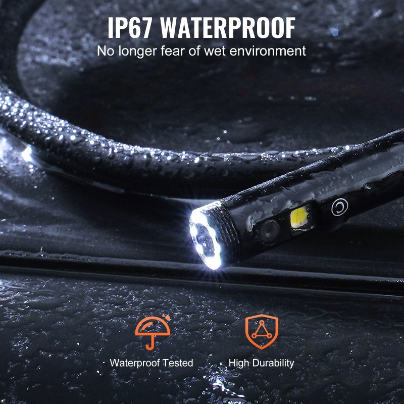 Tarkastuskamera kolmilinssinen viiden tuuman näyttö viiden metrin kaapeli vesitiivis kahdeksan millimetrin linssi