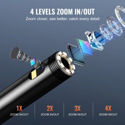 Endoskooppikamera kaksilinssinen 8 mm linssit 5 m kaapeli 4,3 tuuman värinäyttö